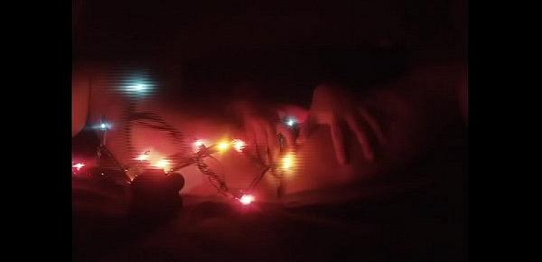  TEEN MILF FUCKS SELF WITH CHRISTMAS LIGHTS UNTIL SHE CUM